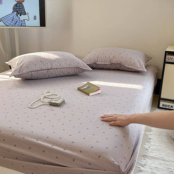 91家纺网 家纺一手货源 找家纺 金丝鸟家纺 2025春夏新款全棉纯棉双层纱床单 单品单件 密语小结