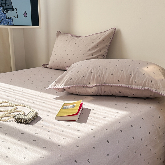 91家纺网 家纺一手货源 找家纺 金丝鸟家纺 2025春夏新款全棉纯棉双层纱床单 单品单件 密语小结