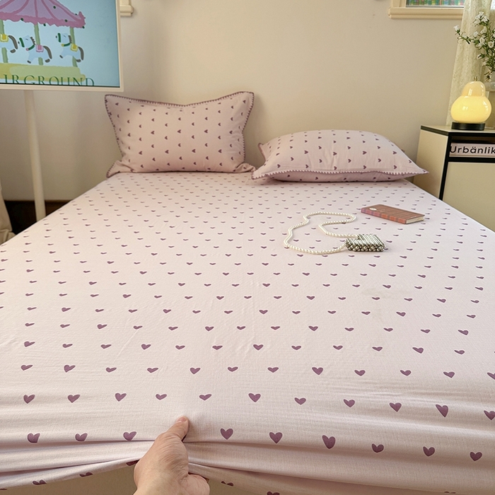 91家纺网 家纺一手货源 找家纺 金丝鸟家纺 2025春夏新款全棉纯棉双层纱床单 单品单件 紫色心情