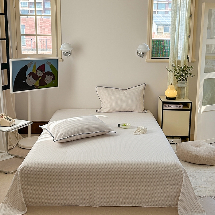 金丝鸟家纺 2025春夏新款全棉纯棉双层纱床单 单品单件 粉色小花