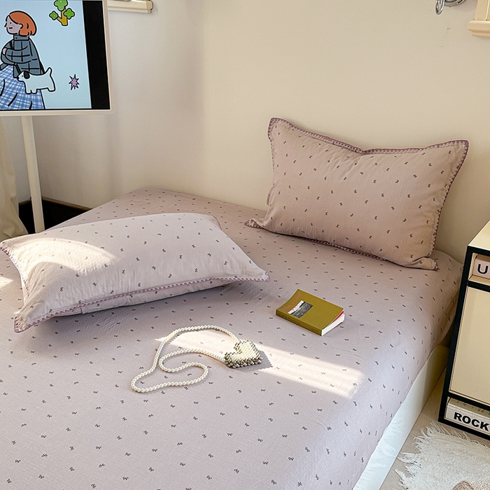 91家纺网 家纺一手货源 找家纺 金丝鸟家纺 2025春夏新款全棉纯棉双层纱床单 单品单件 密语小结