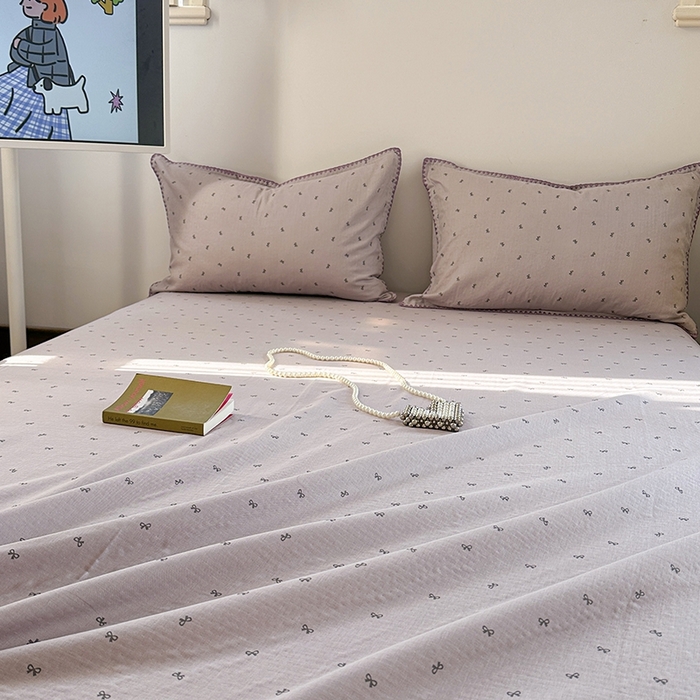 91家纺网 家纺一手货源 找家纺 金丝鸟家纺 2025春夏新款全棉纯棉双层纱床单 单品单件 密语小结