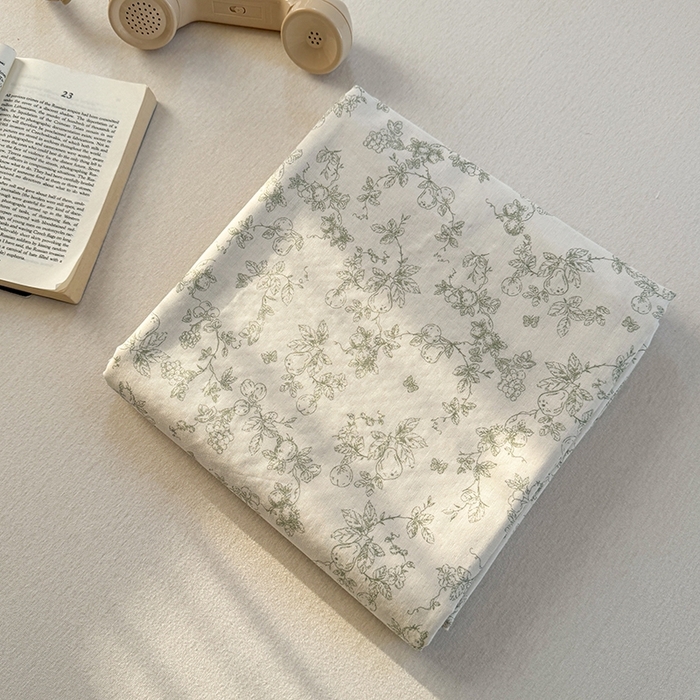 91家纺网 家纺一手货源 找家纺 金丝鸟家纺 2025春夏新款全棉纯棉双层纱床单 单品单件 绿意枝头