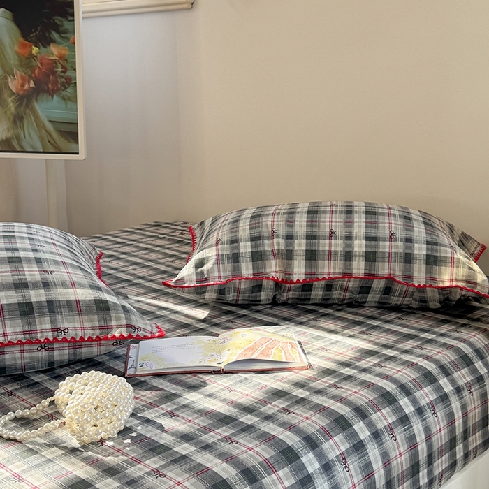 91家纺网 家纺一手货源 找家纺 金丝鸟家纺 2025春夏新款全棉纯棉双层纱床单 单品单件 黑格尔