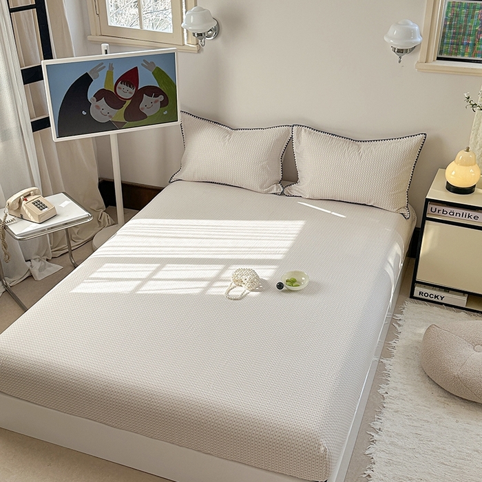 91家纺网 家纺一手货源 找家纺 金丝鸟家纺 2025春夏新款全棉纯棉双层纱床单 单品单件 粉色小花