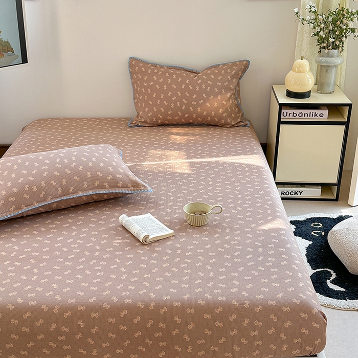 91家纺网 家纺一手货源 找家纺 金丝鸟家纺 2025春夏新款全棉纯棉双层纱床单 单品单件 糖果球