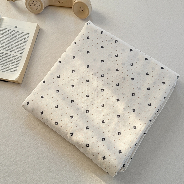 91家纺网 家纺一手货源 找家纺 金丝鸟家纺 2025春夏新款全棉纯棉双层纱床单 单品单件 四叶纹