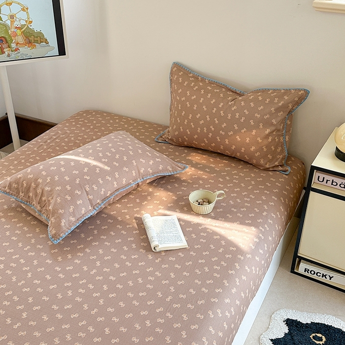 91家纺网 家纺一手货源 找家纺 金丝鸟家纺 2025春夏新款全棉纯棉双层纱床单 单品单件 糖果球