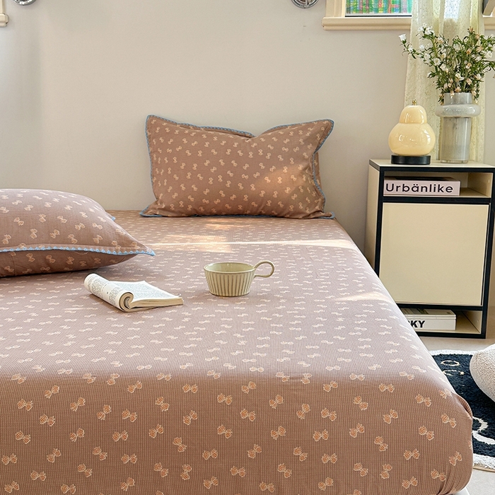 91家纺网 家纺一手货源 找家纺 金丝鸟家纺 2025春夏新款全棉纯棉双层纱床单 单品单件 糖果球