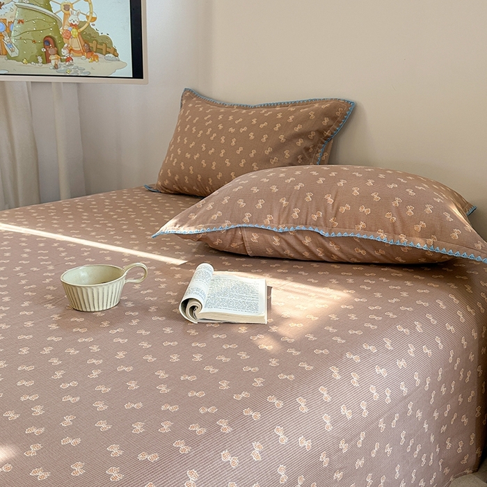 91家纺网 家纺一手货源 找家纺 金丝鸟家纺 2025春夏新款全棉纯棉双层纱床单 单品单件 糖果球