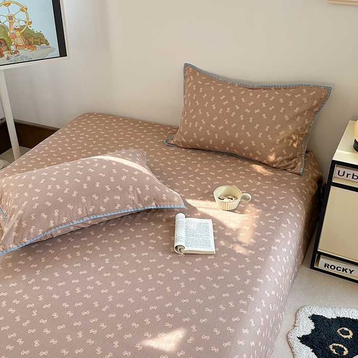 91家纺网 家纺一手货源 找家纺 金丝鸟家纺 2025春夏新款全棉纯棉双层纱床单 单品单件 糖果球