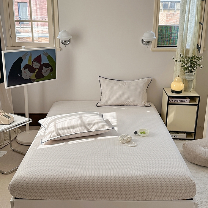 91家纺网 家纺一手货源 找家纺 金丝鸟家纺 2025春夏新款全棉纯棉双层纱床单 单品单件 粉色小花