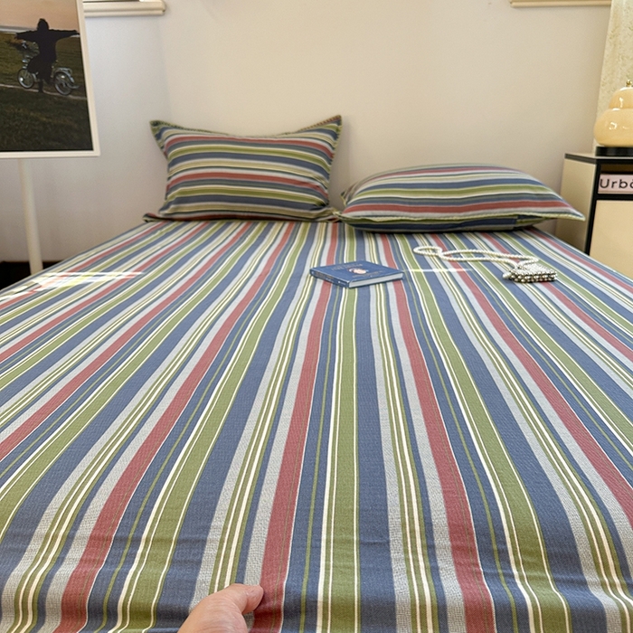 91家纺网 家纺一手货源 找家纺 金丝鸟家纺 2025春夏新款全棉纯棉双层纱床单 单品单件 塔思琦