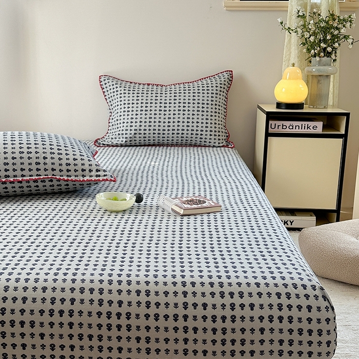 91家纺网 家纺一手货源 找家纺 金丝鸟家纺 2025春夏新款全棉纯棉双层纱床单 单品单件 吉祥