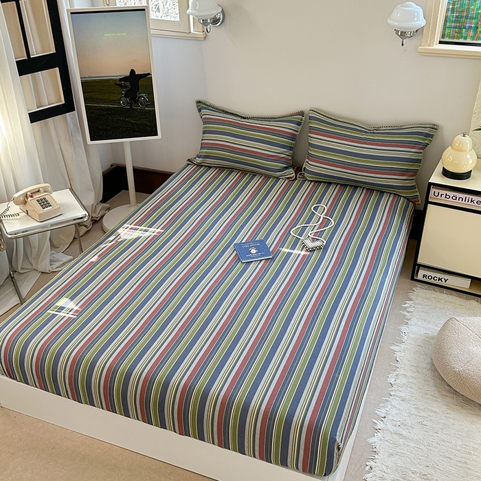 91家纺网 家纺一手货源 找家纺 金丝鸟家纺 2025春夏新款全棉纯棉双层纱床单 单品单件 塔思琦