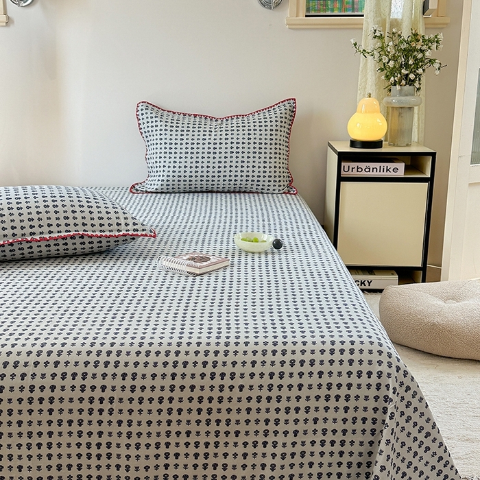 91家纺网 家纺一手货源 找家纺 金丝鸟家纺 2025春夏新款全棉纯棉双层纱床单 单品单件 吉祥