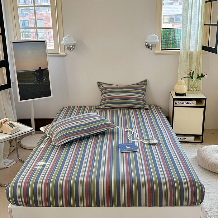 91家纺网 家纺一手货源 找家纺 金丝鸟家纺 2025春夏新款全棉纯棉双层纱床单 单品单件 塔思琦