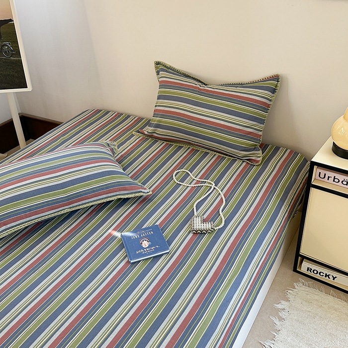 91家纺网 家纺一手货源 找家纺 金丝鸟家纺 2025春夏新款全棉纯棉双层纱床单 单品单件 塔思琦