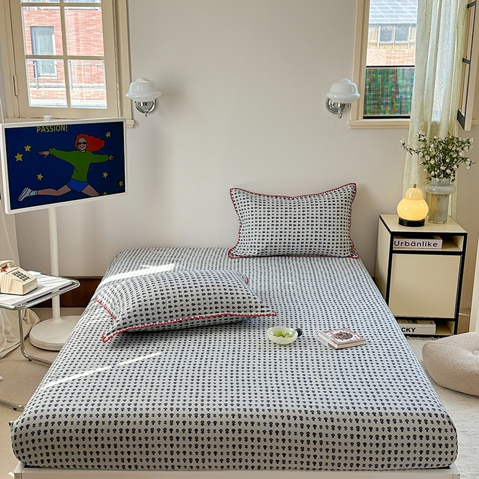 91家纺网 家纺一手货源 找家纺 金丝鸟家纺 2025春夏新款全棉纯棉双层纱床单 单品单件 吉祥