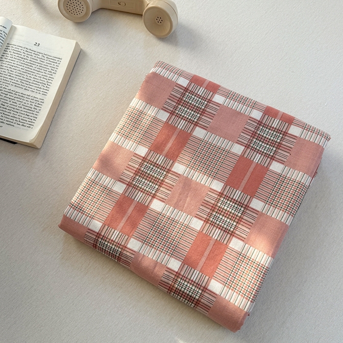 91家纺网 家纺一手货源 找家纺 金丝鸟家纺 2025春夏新款全棉纯棉双层纱床单 单品单件 怀秋豆沙格