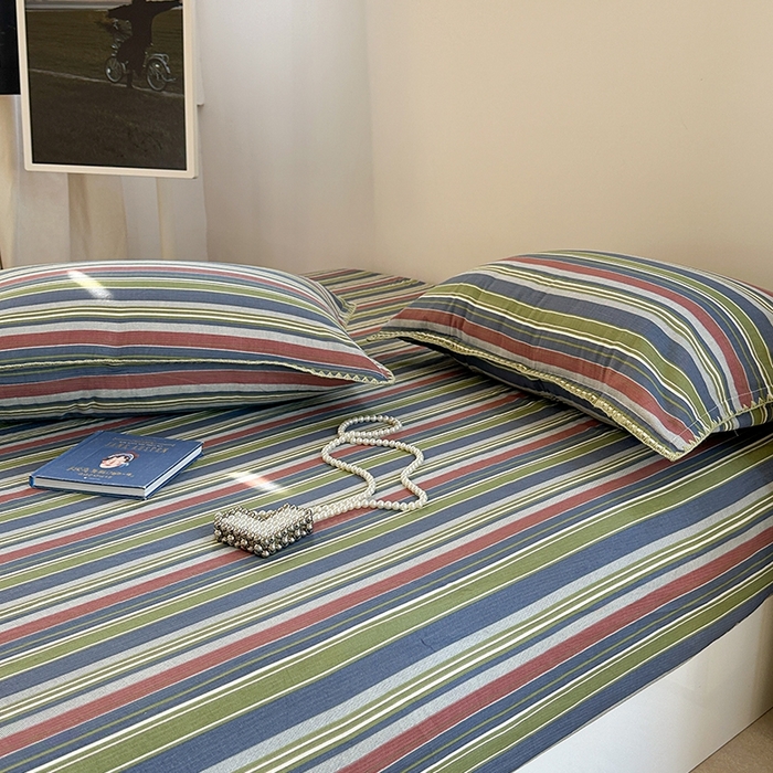 91家纺网 家纺一手货源 找家纺 金丝鸟家纺 2025春夏新款全棉纯棉双层纱床单 单品单件 塔思琦