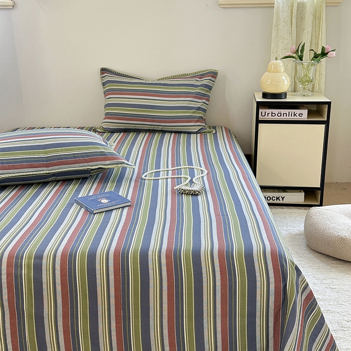 91家纺网 家纺一手货源 找家纺 金丝鸟家纺 2025春夏新款全棉纯棉双层纱床单 单品单件 塔思琦