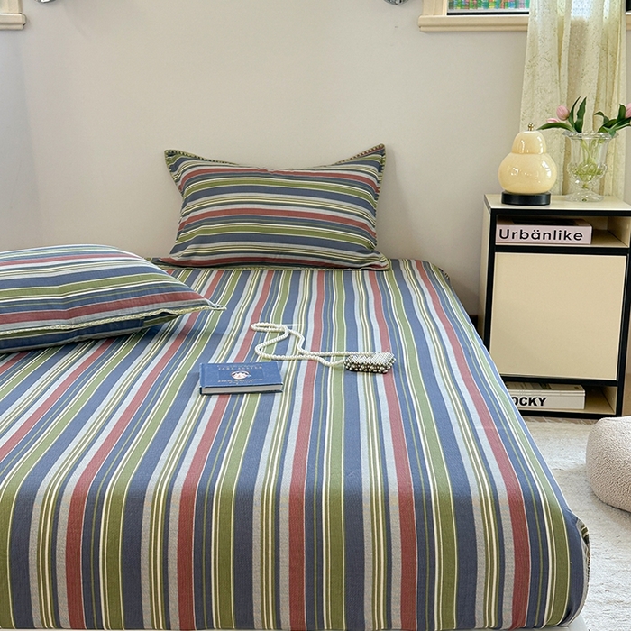 91家纺网 家纺一手货源 找家纺 金丝鸟家纺 2025春夏新款全棉纯棉双层纱床单 单品单件 塔思琦