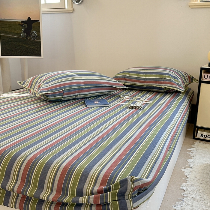 91家纺网 家纺一手货源 找家纺 金丝鸟家纺 2025春夏新款全棉纯棉双层纱床单 单品单件 塔思琦