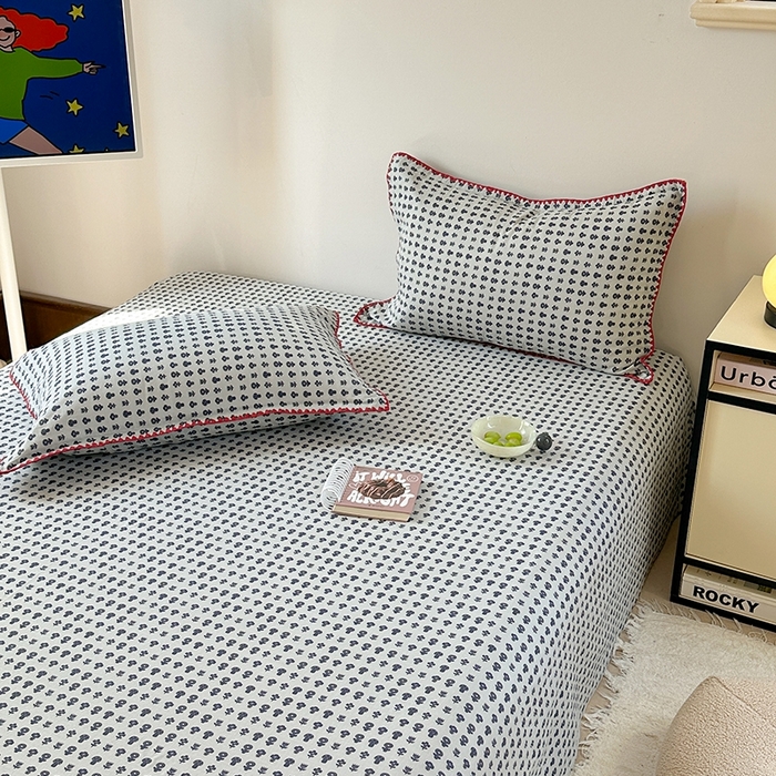 91家纺网 家纺一手货源 找家纺 金丝鸟家纺 2025春夏新款全棉纯棉双层纱床单 单品单件 吉祥