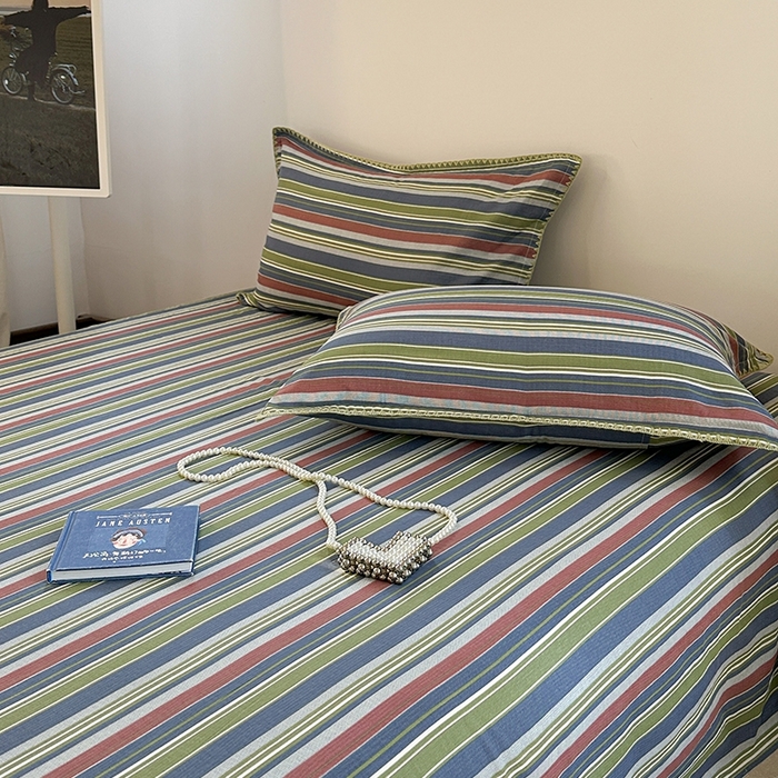 91家纺网 家纺一手货源 找家纺 金丝鸟家纺 2025春夏新款全棉纯棉双层纱床单 单品单件 塔思琦