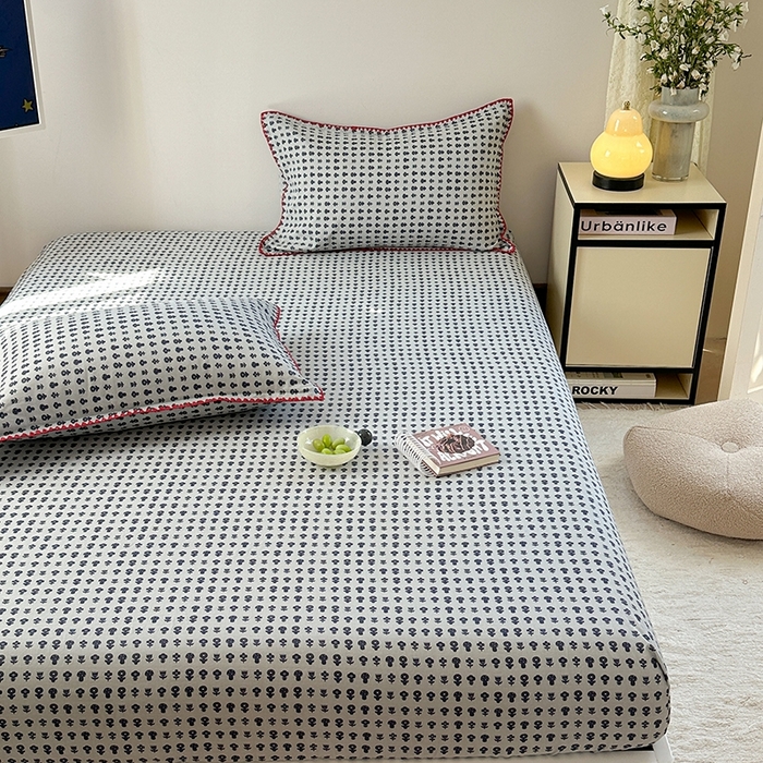 91家纺网 家纺一手货源 找家纺 金丝鸟家纺 2025春夏新款全棉纯棉双层纱床单 单品单件 吉祥