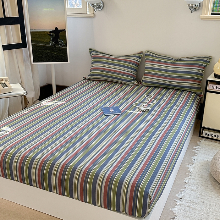 91家纺网 家纺一手货源 找家纺 金丝鸟家纺 2025春夏新款全棉纯棉双层纱床单 单品单件 塔思琦