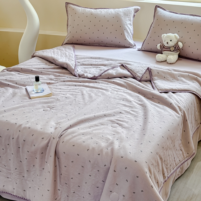 金丝鸟家纺 2025春夏新款全棉纯棉双层纱夏被夏凉被空调被 密语小结