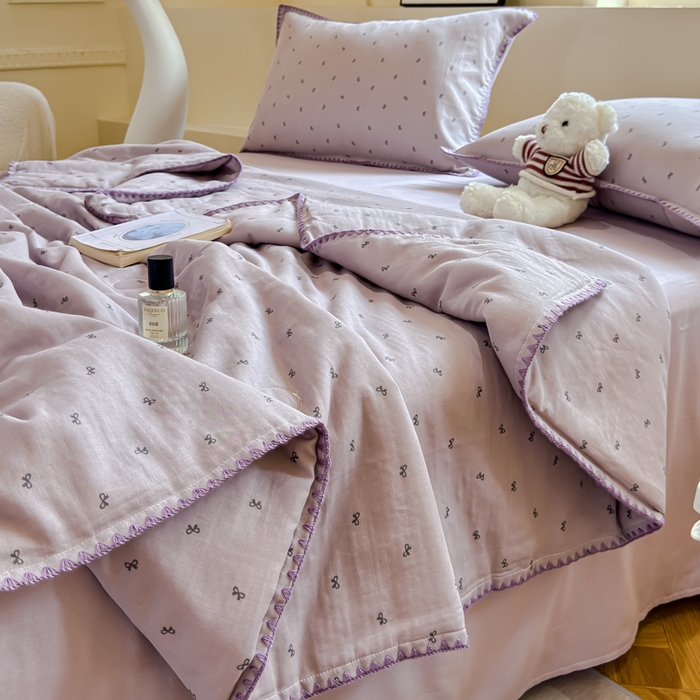 91家纺网 家纺一手货源 找家纺 金丝鸟家纺 2025春夏新款全棉纯棉双层纱夏被夏凉被空调被 密语小结