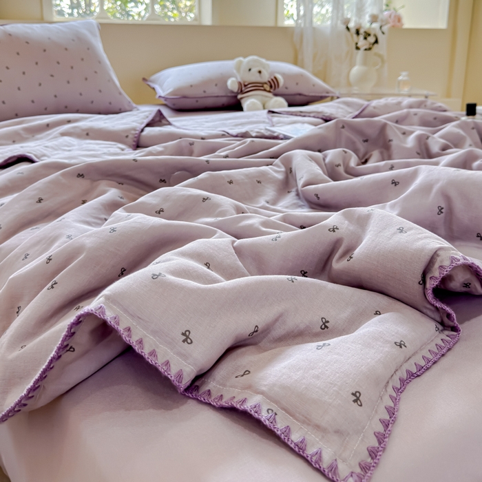 91家纺网 家纺一手货源 找家纺 金丝鸟家纺 2025春夏新款全棉纯棉双层纱夏被夏凉被空调被 密语小结