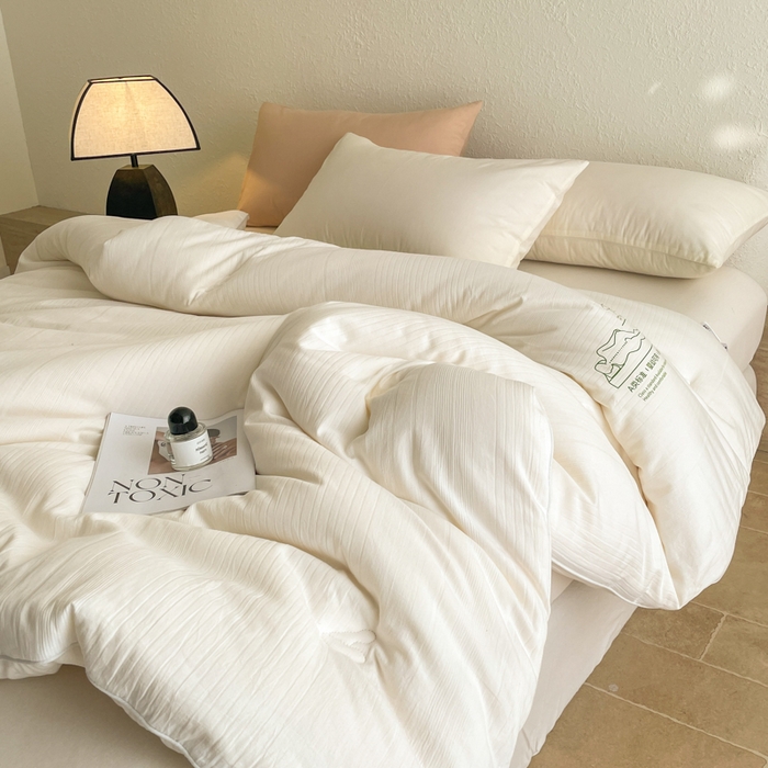 91家纺网 家纺一手货源 找家纺 圣梦莱2025款李官奇30%大豆全棉纯棉水洗棉冬被超柔四季被提花夏凉被-冬被图