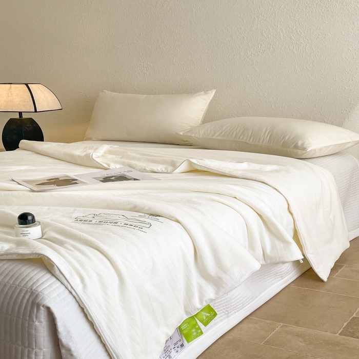 91家纺网 家纺一手货源 找家纺 圣梦莱 2025款李官奇30%大豆全棉纯棉水洗棉冬被超柔四季被提花夏凉被 被-夏被图