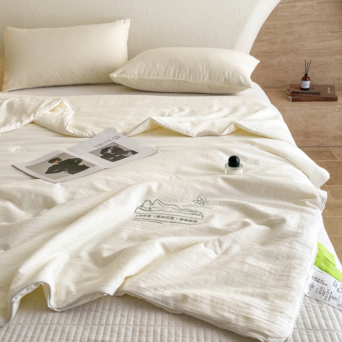 91家纺网 家纺一手货源 找家纺 圣梦莱 2025款李官奇30%大豆全棉纯棉水洗棉冬被超柔四季被提花夏凉被 被-夏被图