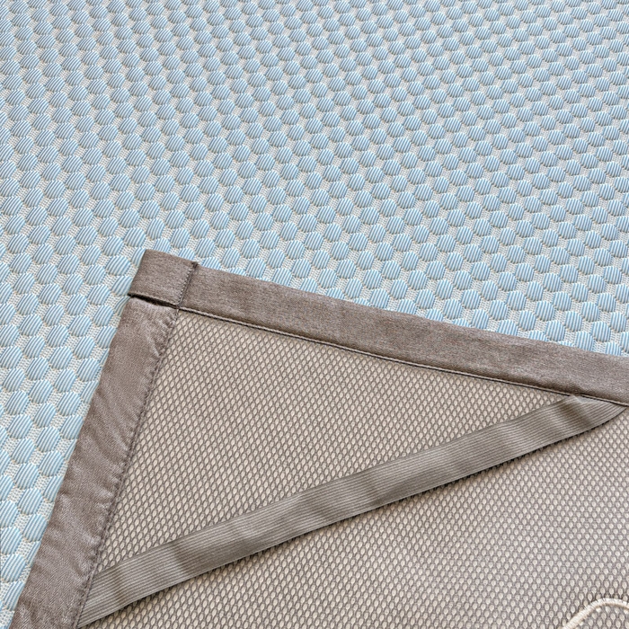 91家纺网 家纺一手货源 找家纺 沐慕 2025新款绣花凉感淑女喵豆豆凉席 淑女喵-蓝