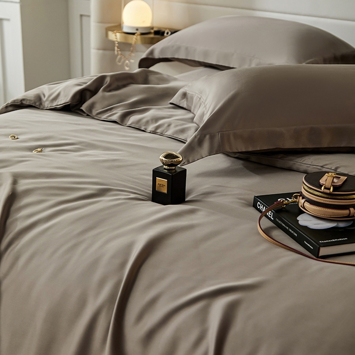 91家纺网 家纺一手货源 找家纺 张公子婚庆馆 2025新款60S撞色天丝四件套系列 竹卡（纯色）