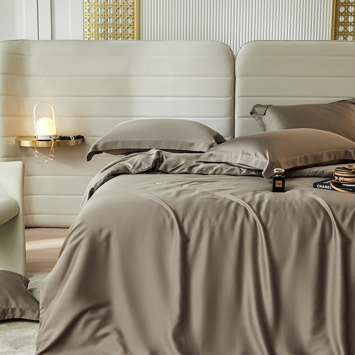 91家纺网 家纺一手货源 找家纺 张公子婚庆馆 2025新款60S撞色天丝四件套系列 竹卡（纯色）