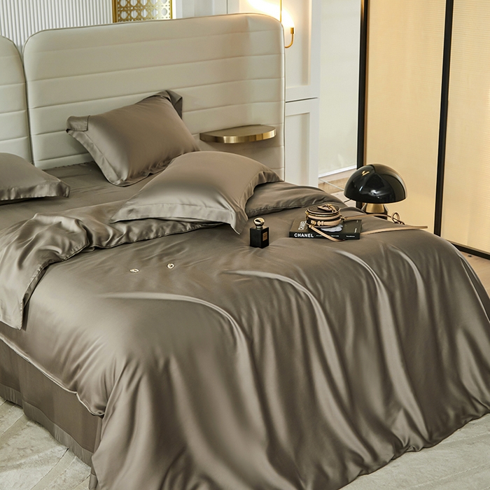 91家纺网 家纺一手货源 找家纺 张公子婚庆馆 2025新款60S撞色天丝四件套系列 竹卡（纯色）