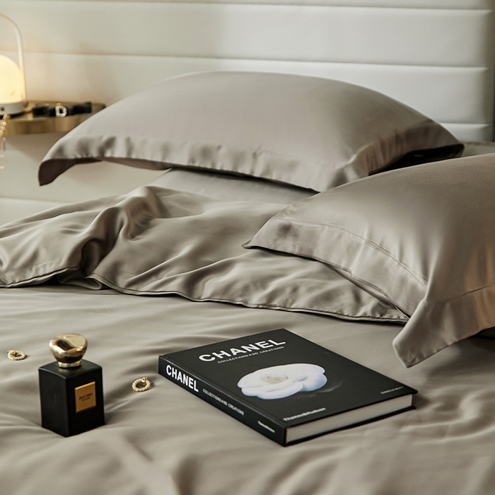 91家纺网 家纺一手货源 找家纺 张公子婚庆馆 2025新款60S撞色天丝四件套系列 竹卡（纯色）