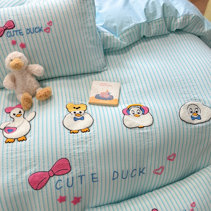 91家纺网 家纺一手货源 找家纺 （总）如意朵 2025新款全棉纯棉提花水洗棉绣花四件套（专版花型）