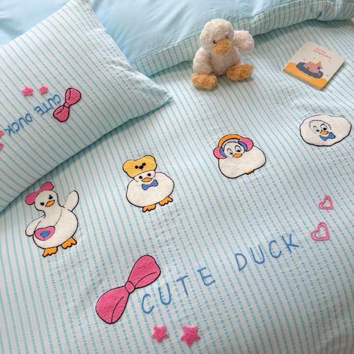 91家纺网 家纺一手货源 找家纺 （总）如意朵 2025新款全棉纯棉提花水洗棉绣花四件套（专版花型）