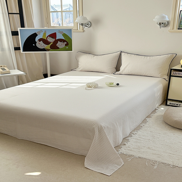 91家纺网 家纺一手货源 找家纺 （总）金丝鸟家纺 2025春夏新款全棉纯棉双层纱床单 单品单件