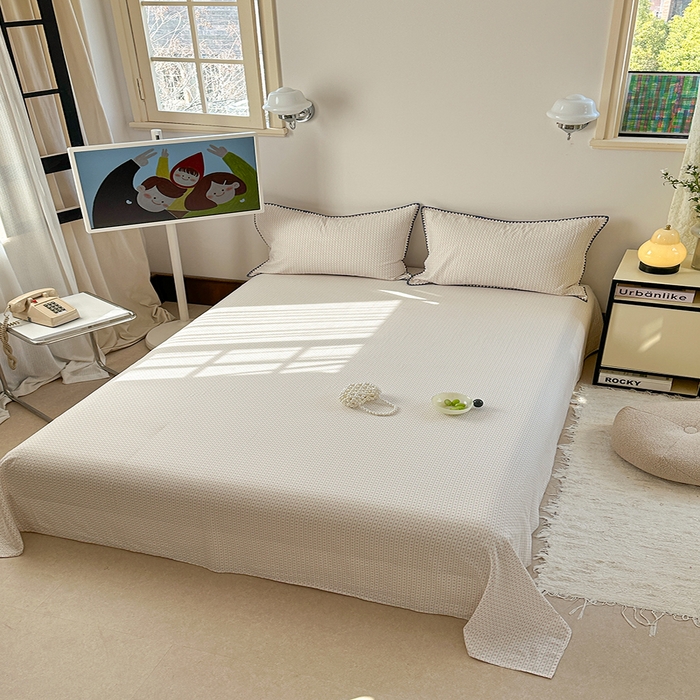 91家纺网 家纺一手货源 找家纺 （总）金丝鸟家纺 2025春夏新款全棉纯棉双层纱床单 单品单件