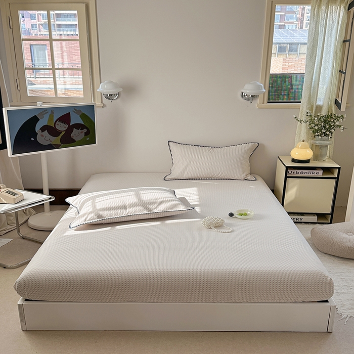 91家纺网 家纺一手货源 找家纺 （总）金丝鸟家纺 2025春夏新款全棉纯棉双层纱床单 单品单件