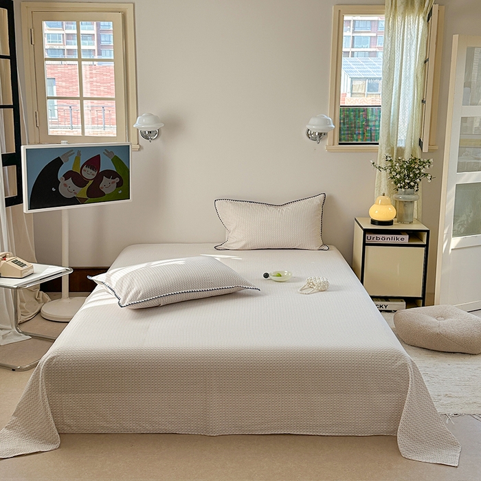 （总）金丝鸟家纺 2025春夏新款全棉纯棉双层纱床单 单品单件