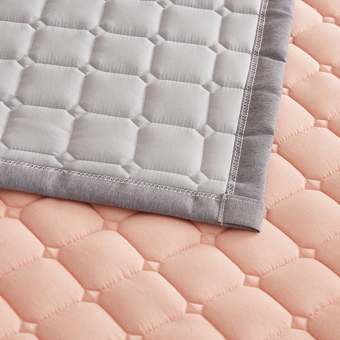 91家纺网 家纺一手货源 找家纺 暖季家纺 2025新款A类水抚棉麻新疆棉花床护垫 絮叠床护垫-粉